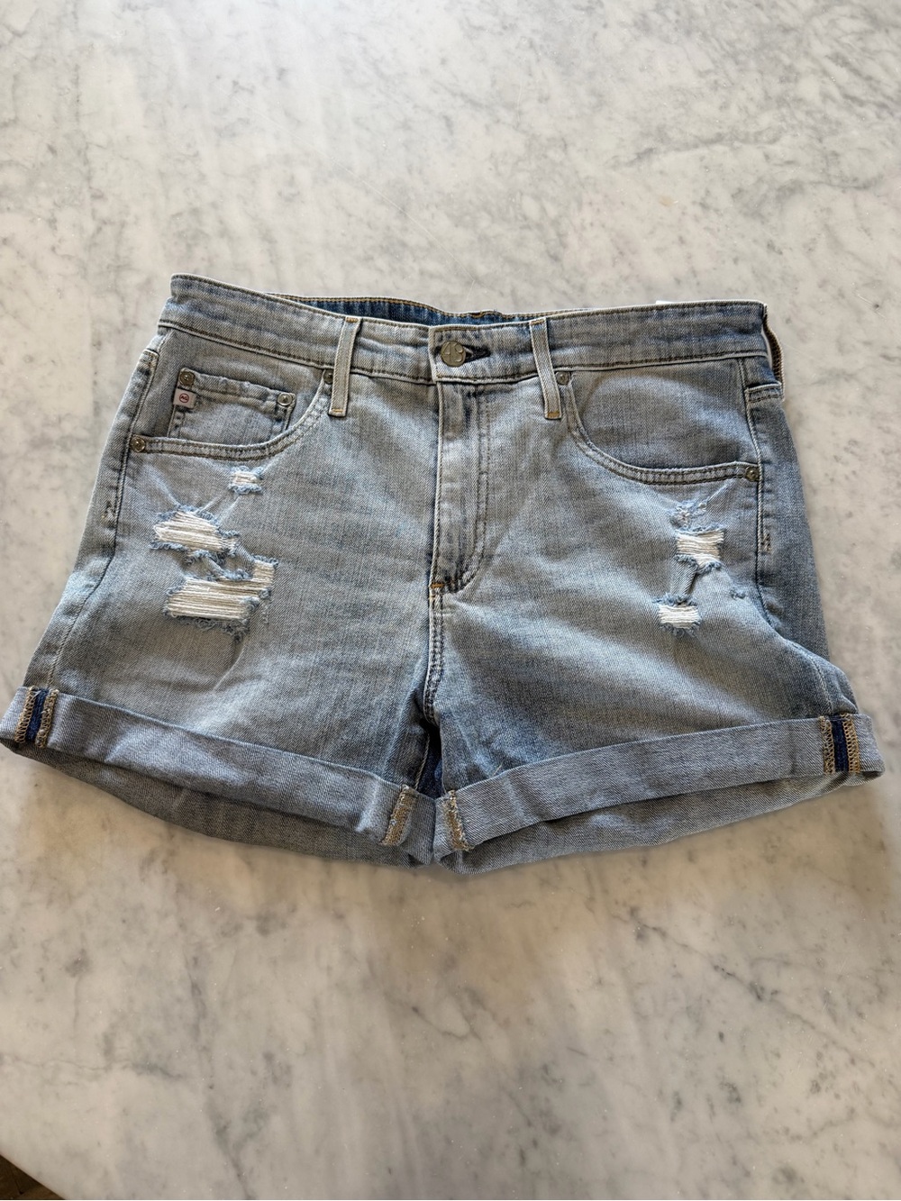 AG Adriano Goldschmied The Hailey Ex Boyfriend Shorts 29R 21 Years Reflection